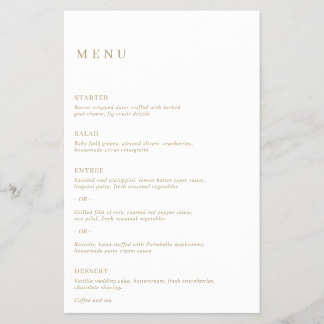 Einfache klassische Elegant Gold Moderne Hochzeit Flyer (Vorne)