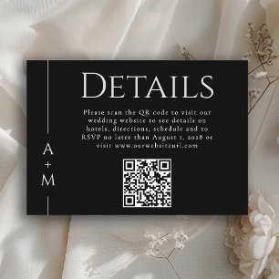 Einfache klassische Elegant-Monogramm-Details QR-C Begleitkarte