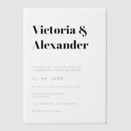 Einfache klassische Elegante Moderne Hochzeit