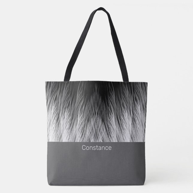 Einfache, klassische Feathers Mit Monogramm Tote B (Vorderseite)