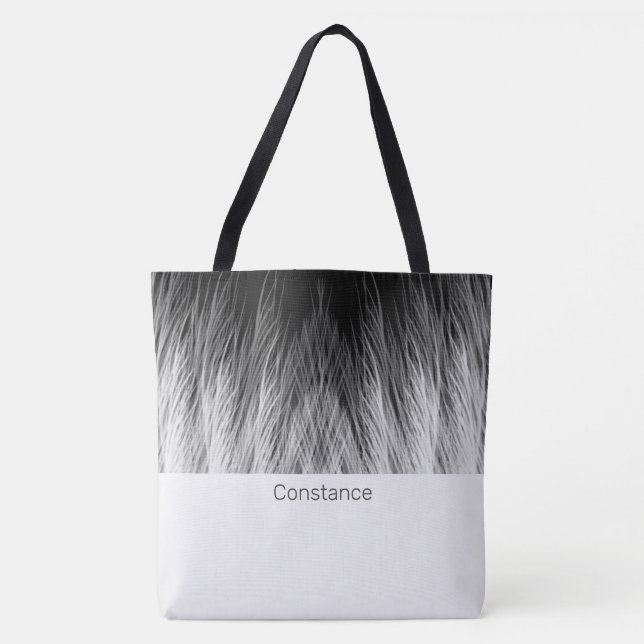 Einfache, klassische Feathers Mit Monogramm Tote B (Vorderseite)