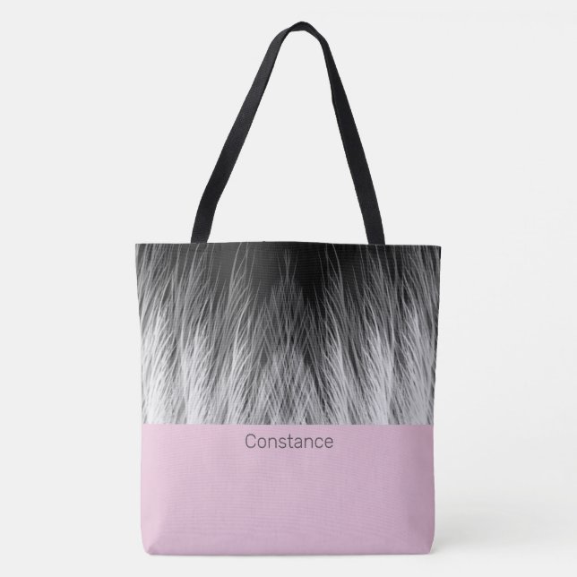Einfache, klassische Feathers Mit Monogramm Tote B (Vorderseite)