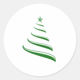 Einfache, klassische Grüne Weihnachtsbaume Runder Aufkleber
