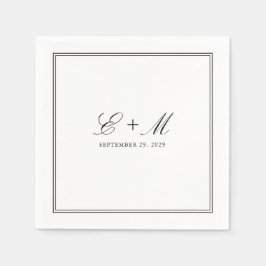 Einfache klassische Hochzeitmonogramm Serviette