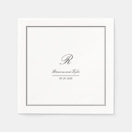 Einfache klassische Hochzeitmonogramm Serviette