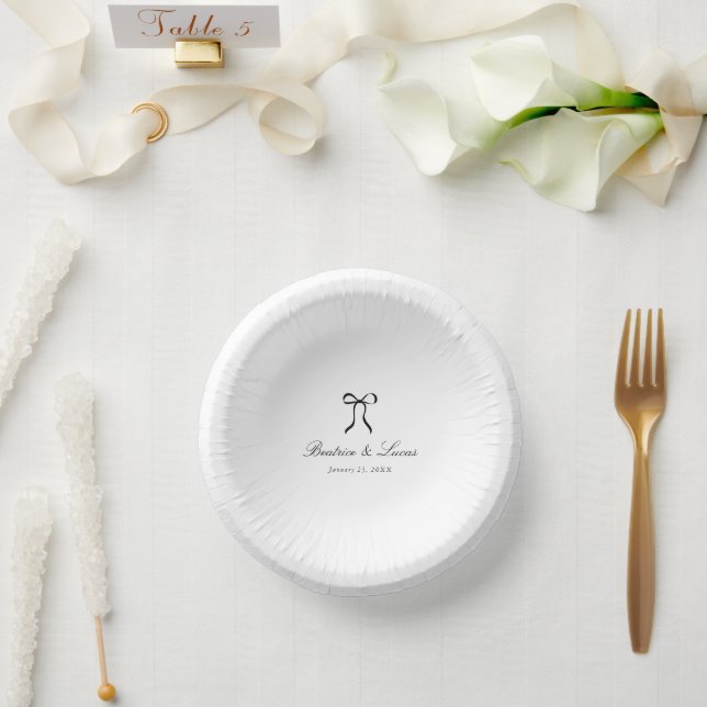 Einfache klassische Hochzeits-Schleife Pappteller (Hochzeit)