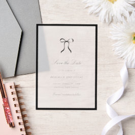 Einfache klassische Hochzeitsankündigung mit Schle