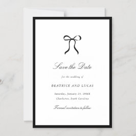 Einfache klassische Hochzeitsankündigung mit Schle Magneteinladung
