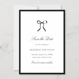 Einfache klassische Hochzeitsankündigung mit Schle Magneteinladung