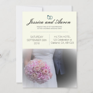 Einfache klassische Hochzeitseinladung Elfenbeinhi Einladung