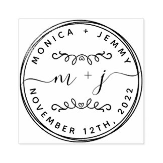 Einfache klassische Hochzeitsnamen Gummistempel