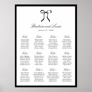 Einfache klassische Hochzeitssitzordnung mit Schle Poster