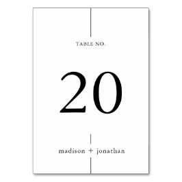Einfache klassische Hochzeitsstimmung - Tischnumme Tischnummer