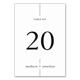 Einfache klassische Hochzeitsstimmung - Tischnumme Tischnummer
