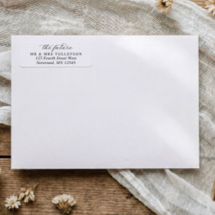Einfache klassische Kalligrafie-Hochzeit-Rücksende