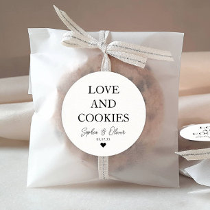 Einfache klassische LIEBE COOKIES Herzstück Gastge Runder Aufkleber