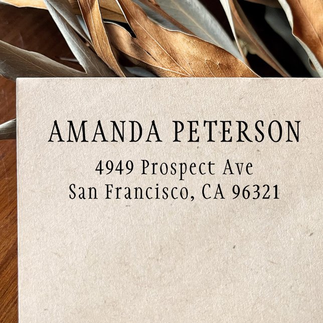 Einfache klassische Minimalistische Rücksendeadres Permastempel (Von Creator hochgeladen)