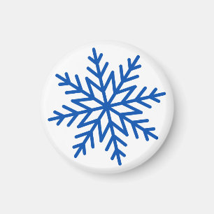 Einfache klassische moderne Blue Snowflake Magnet
