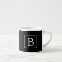 Einfache klassische Monogramm | Schwarz mit weißem