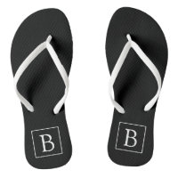 Einfache klassische Monogramm | Schwarz mit weißem