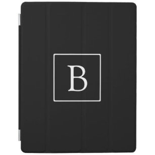 Einfache klassische Monogramm   Schwarz mit weißem iPad Hülle
