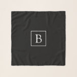Einfache klassische Monogramm | Schwarz mit weißem Schal<br><div class="desc">Minimal und elegant.</div>