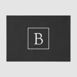 Einfache klassische Monogramm Schwarz mit weißem Seidenpapier