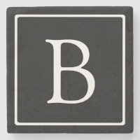 Einfache klassische Monogramm | Schwarz mit weißem