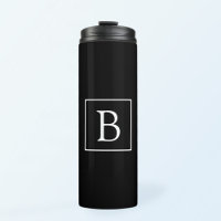 Einfache klassische Monogramm | Schwarz mit weißem