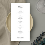 Einfache klassische Schwarz-Weiß-Hochzeitskarte Flyer<br><div class="desc">Einfache elegante Vintag romantische klassische Handschrift Kalligraphie Skript minimalistisch personalisierte Kap Budget Hochzeitsmenu Papier (Werbetyp) Flyer Vorlage. Einfach mit Ihren Daten personalisieren! BITTE LESEN SIE DIES VOR DEM KAUF! Dies ist eine auf einem FLYER gedruckte Budgetkarte (Werbepapier). Bitte beachten Sie, dass BUDGET PAPER DÜNN IST - Sie können diese Karte...</div>