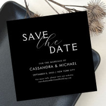 Einfache klassische Schwarz-weiße Typografie-Hochz