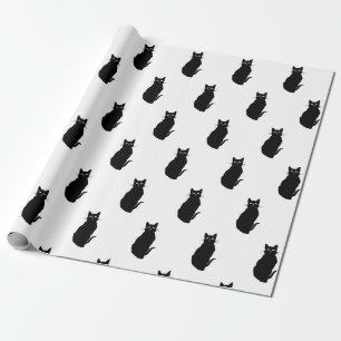 Einfache klassische schwarze Katze Geschenkpapier