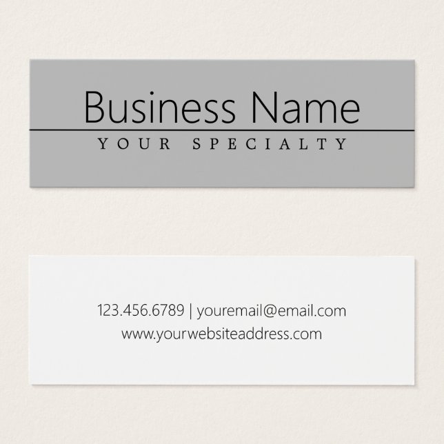 Einfache klassische schwarze Schrift auf Grau (Vorne & Hinten)