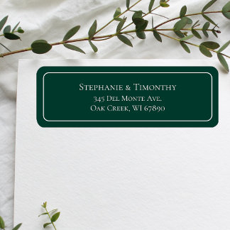 Einfache klassische Smarald Green Wedding-Adresse