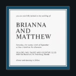 Einfache klassische Square Navy und White Wedding Einladung<br><div class="desc">Einfach und geschmackvoll, dieses quadratische Hochzeitseinladungs-Design hat einen marineblau blauen Doppelrahmen mit weißem Hintergrund. Die Textpaarungen sind elegant und knackig, wobei die Braut- und Bräutigam-Namen hervorgehoben werden, die in Großdruck erscheinen. Das Farbschema ist eine wunderbare Wahl für Hochzeiten oder Hochzeiten in Urlaubsort an der Küste sowie für andere ausgewählte Orte....</div>