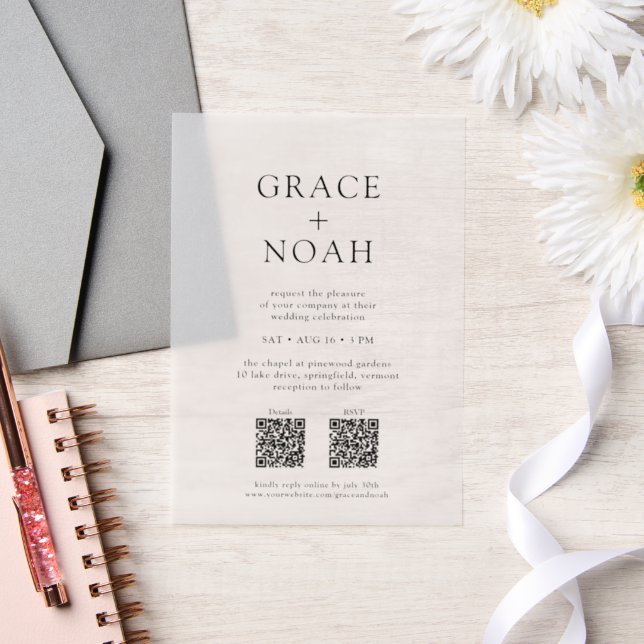 Einfache klassische Typografie QR UAWG Wedding Ove (Hochzeit)