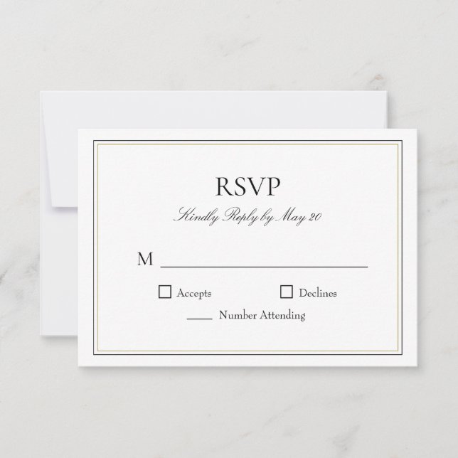 Einfache klassische typografische UAWG-Antwortkart RSVP Karte (Vorderseite)