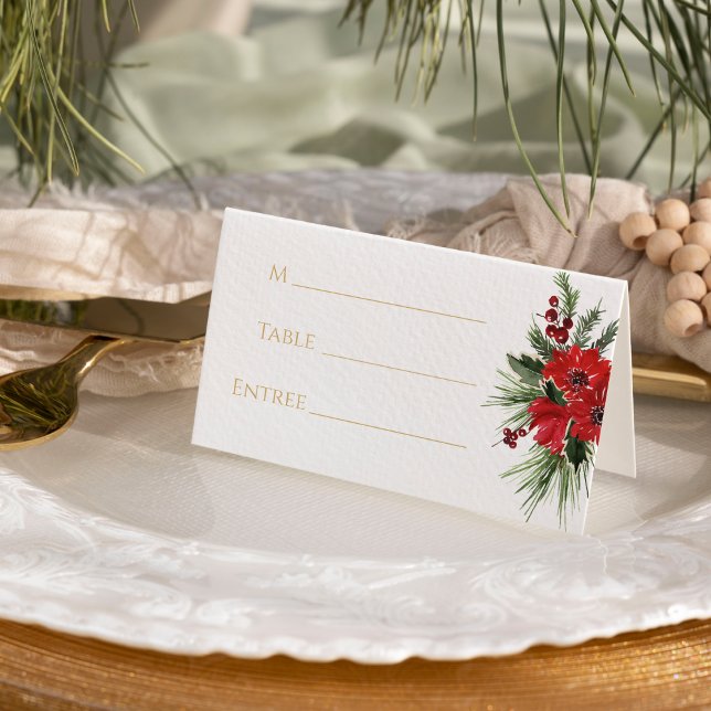 Einfache klassische Weihnachtsfeier Platzkarte (Von Creator hochgeladen)