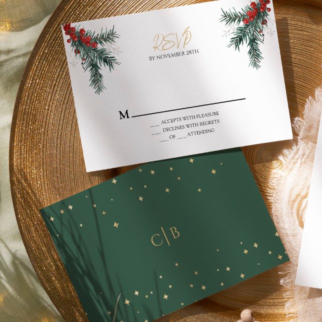 Einfache klassische Weihnachtskarte RSVP Karte (Von Creator hochgeladen)