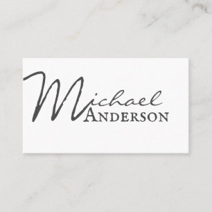 Einfache klassische weiße, minimalistische Visiten Visitenkarte