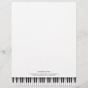 Einfache Klavier-Schwarz-Weiß-Kegel Letterhead Briefkopf