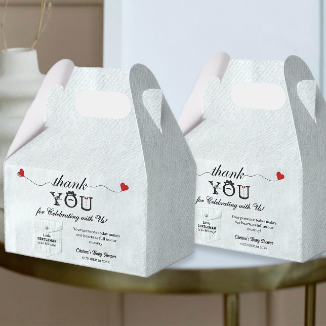 Einfache kleine Gentleman Babydusche Danke Niedlic Geschenkschachtel (Von Creator hochgeladen)