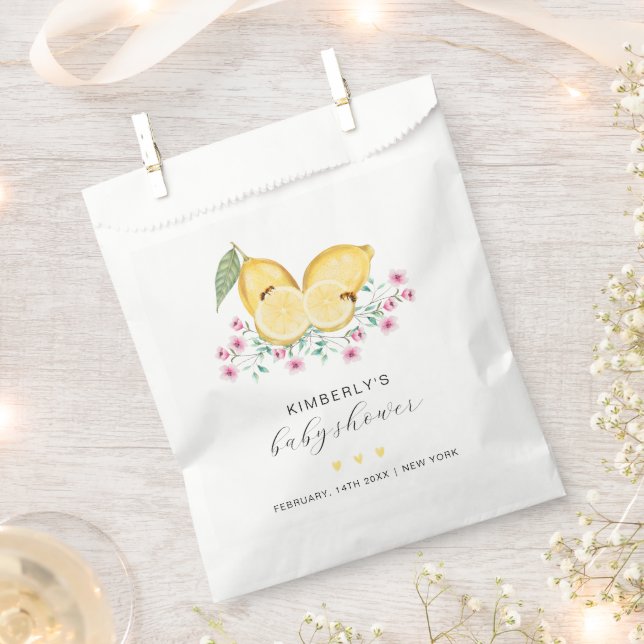 Einfache kleine Süsse Lemon Citrus Baby Dusche Geschenktütchen (Ausgeschnitten)