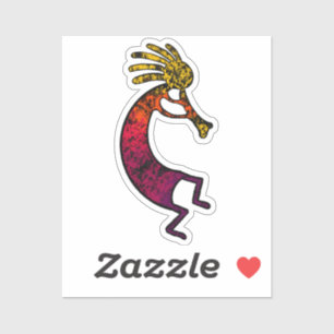 Einfache Kokopelli-Zeichnung in roter Farbe Aufkleber