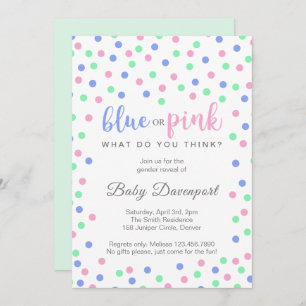 Einfache Konfetti-Niedliche Genderoffenbarung Einladung