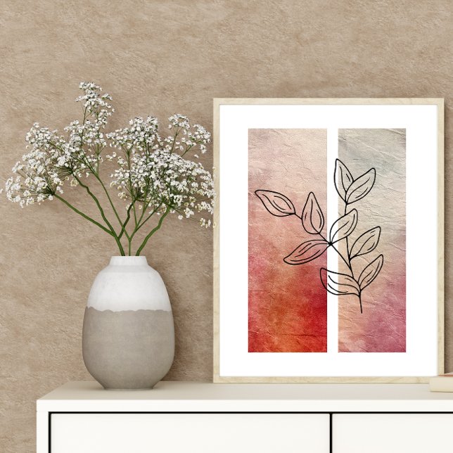 Einfache Kontur der Leaf Art Poster (Von Creator hochgeladen)