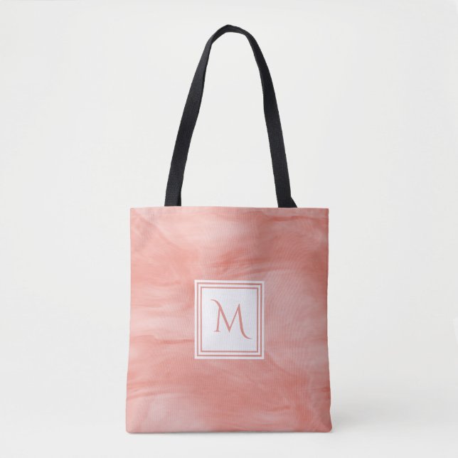Einfache Korallenrosa Subtile Marmor Modernes Mono (Vorderseite)