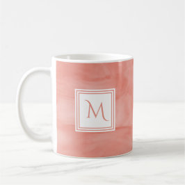 Einfache Korallenrosa Subtile Marmor Modernes Mono Tasse
