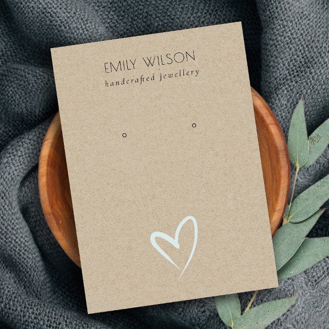 Einfache Kraft Blue Heart Stuart Earring Display Visitenkarte (Von Creator hochgeladen)