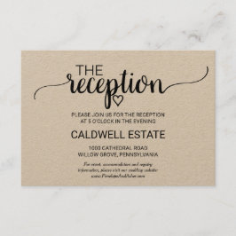 Einfache Kraft Calligraphy Empfang Card Begleitkarte